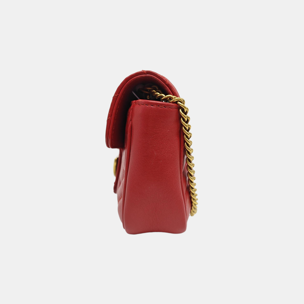 GG Marmont Mini Quilted Calfskin Red