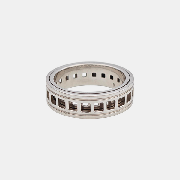 18k White Gold Silver Ring EU 49