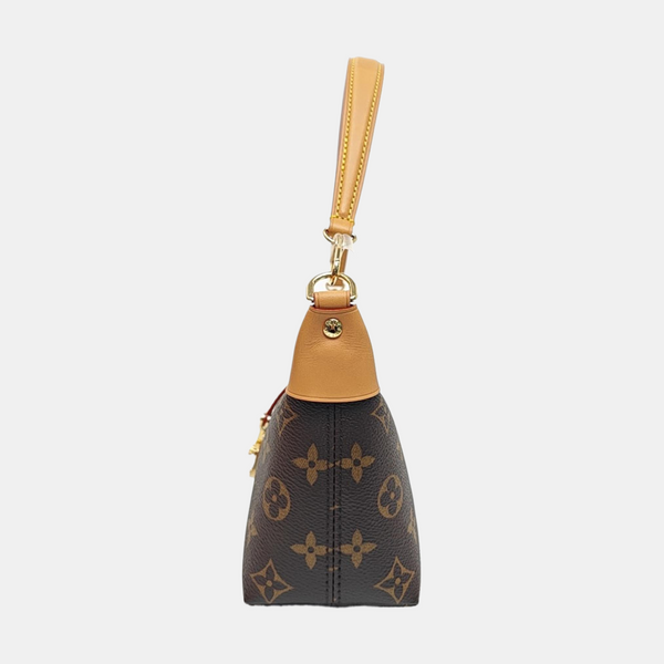 Pochette Mia Monogram Coated Canvas Brown
