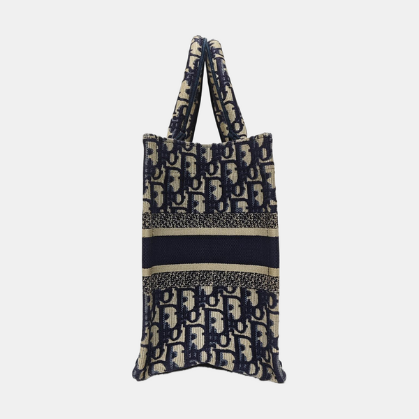 Book Tote Small Oblique Canvas Blue
