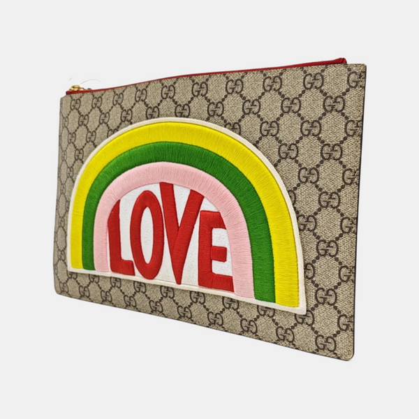 Monogram Coated Canvas Clutch Black