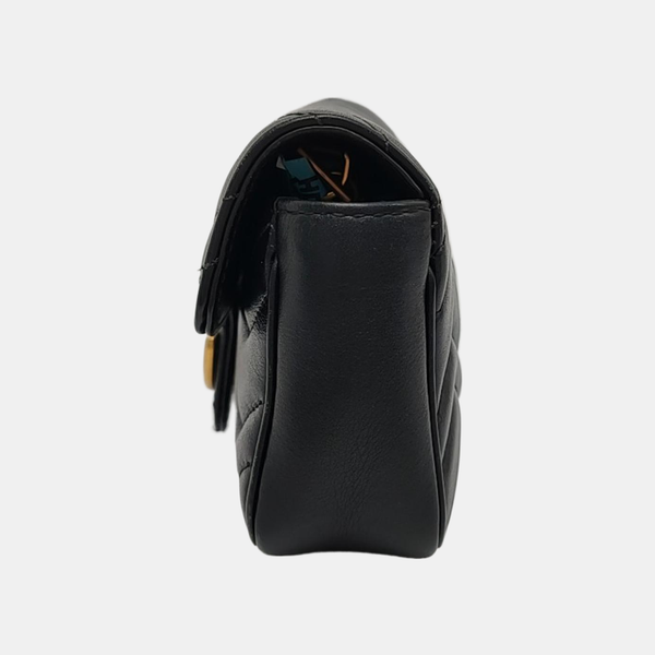GG Marmont Mini Quilted Calfskin Black