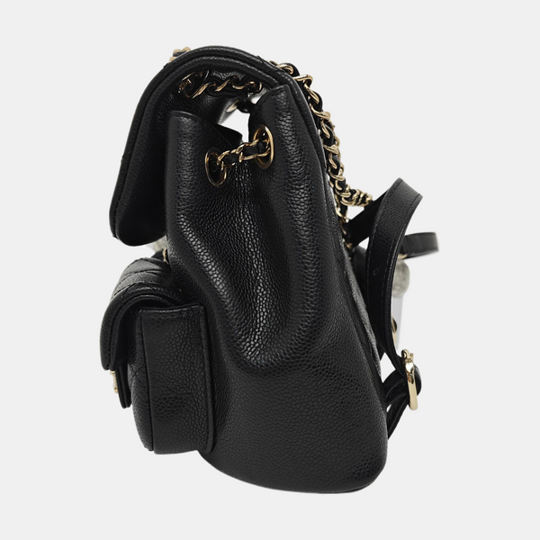 DUMA Small Quilted Grained Calfskin Black