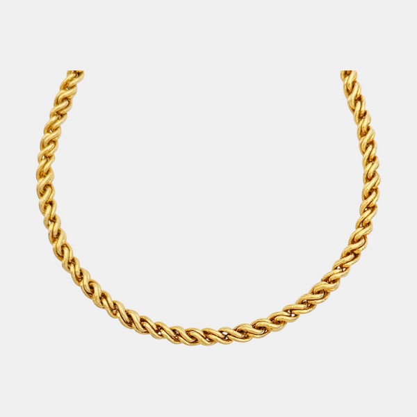 Twist Round Metal Gold Necklace