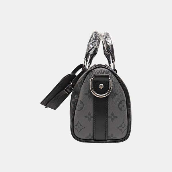 KEEPALL 25 Monogram Coated Canvas Black