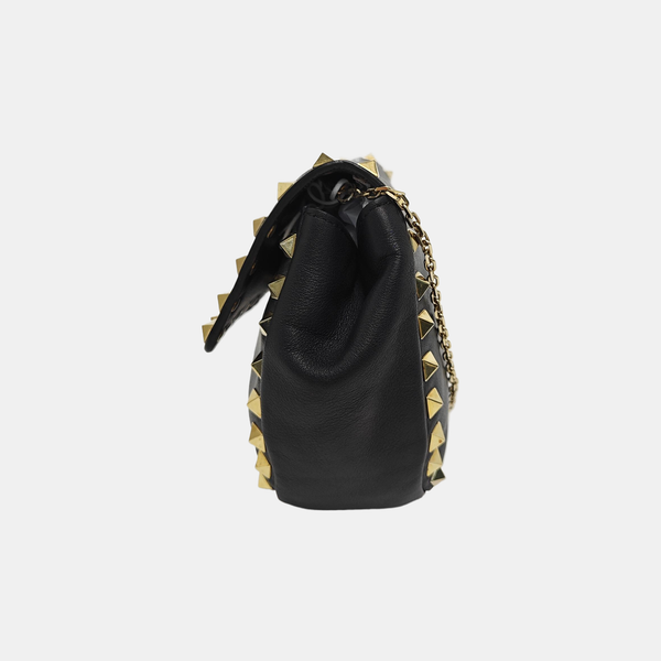 Rockstud Calfskin Black