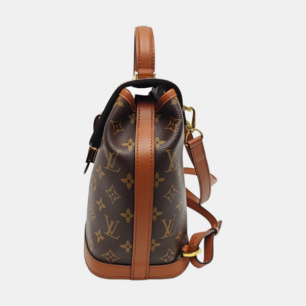 Monogram Coated Canvas Backpack PM Brown