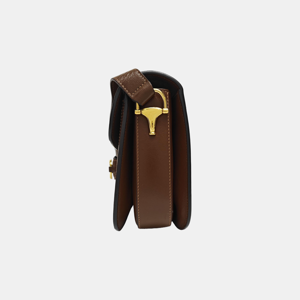 Horsebit 1955 Medium Monogram Coated Canvas Beige