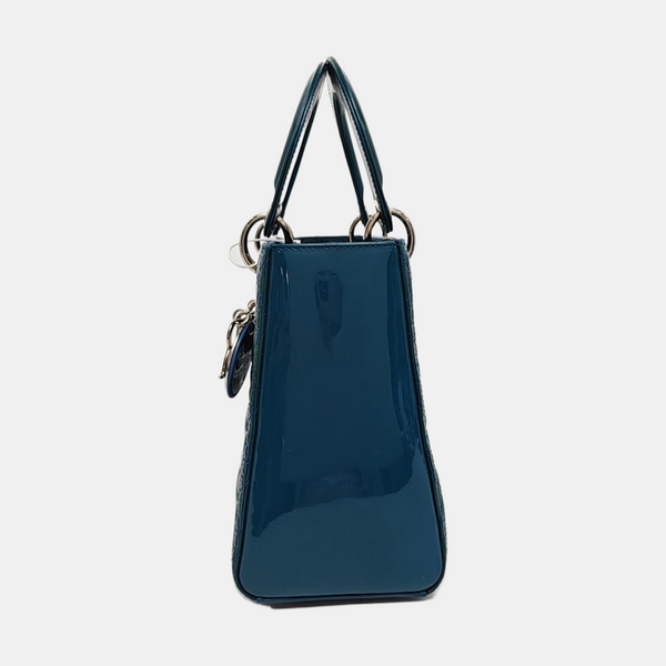 Lady Dior Medium Quilted Patent Leather Green