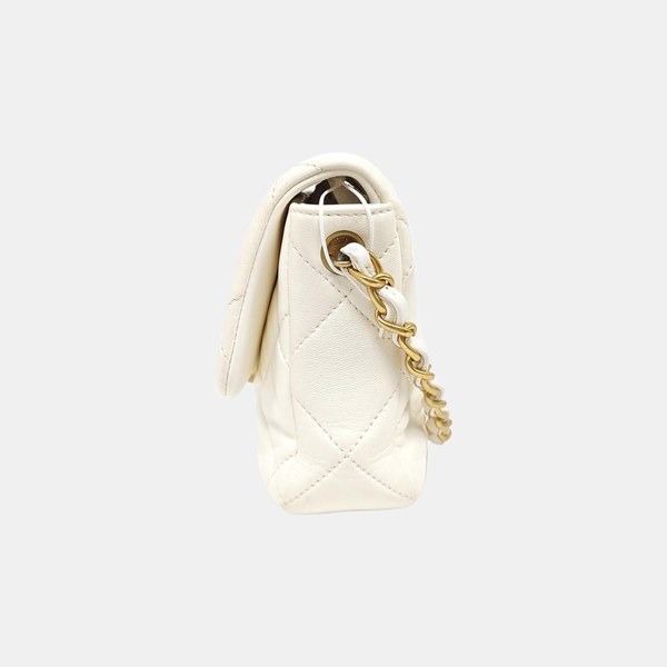 Quilted Lambskin White