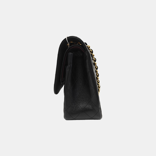 CLASSIC FLAP Jumbo Quilted Grained Calfskin Black