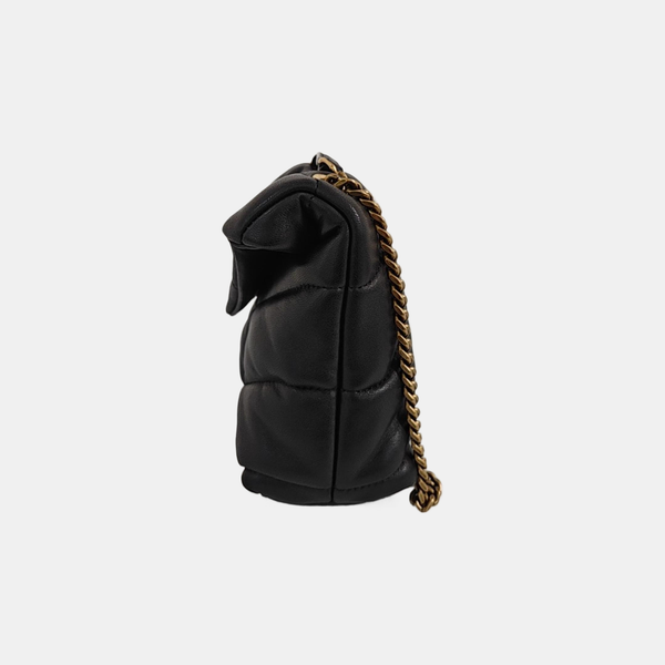 PUFFER Mini Chevron Lambskin Black