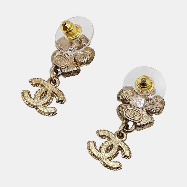 CC Logo Metal Gold Earrings