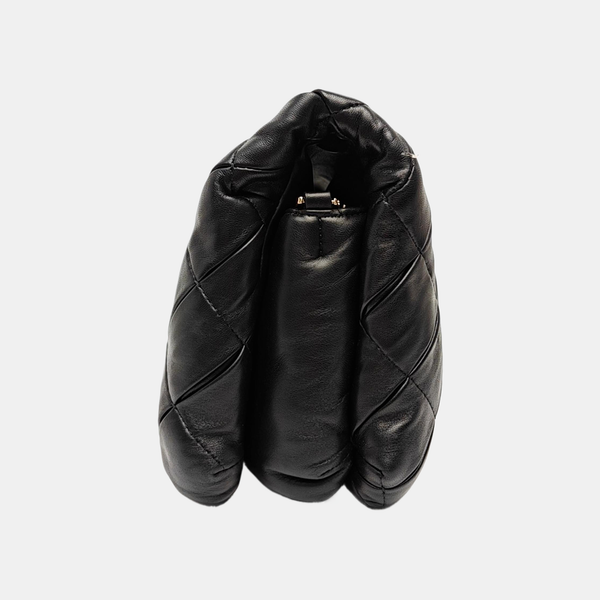 Quilted Lambskin Shoulder Bag Black
