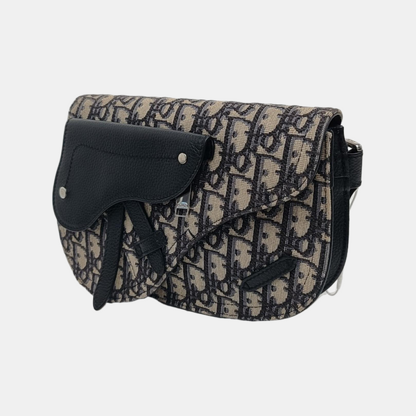 Authenticated pre-owned Saddle Monogram Canvas Blue - Shoulder Bag at Looply