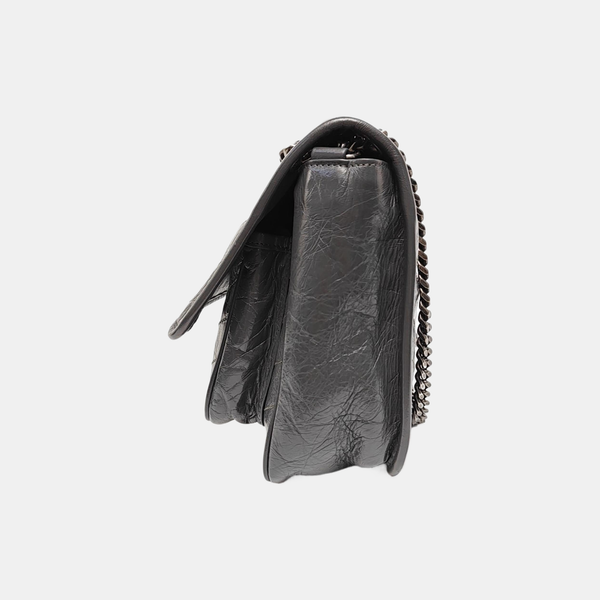 NIKI Medium Chevron Calfskin Gray