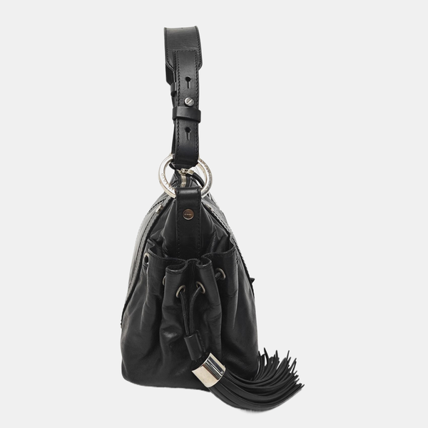 Calfskin Top Handle Bag Black