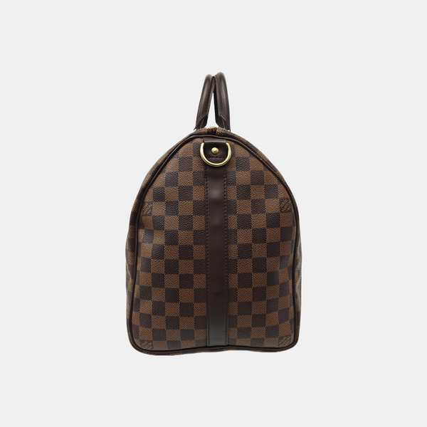 KEEPALL 45 Damier Ebene Coated Canvas Brown