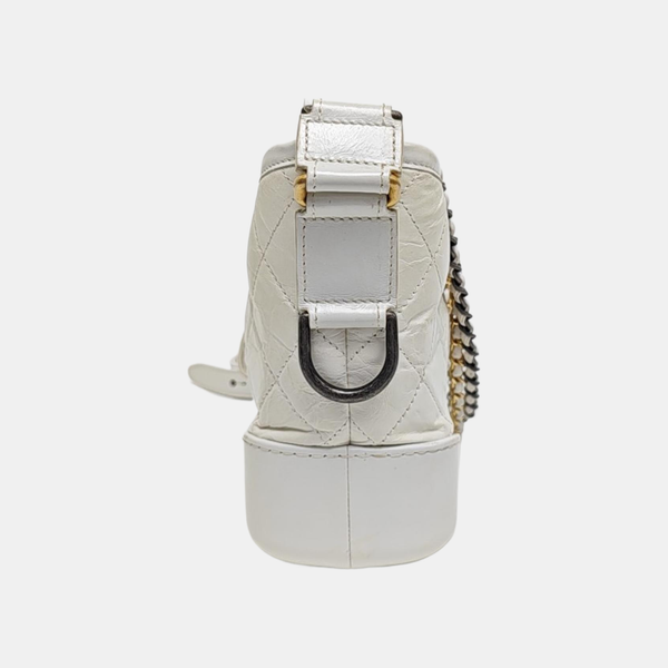GABRIELLE Small Quilted Calfskin White