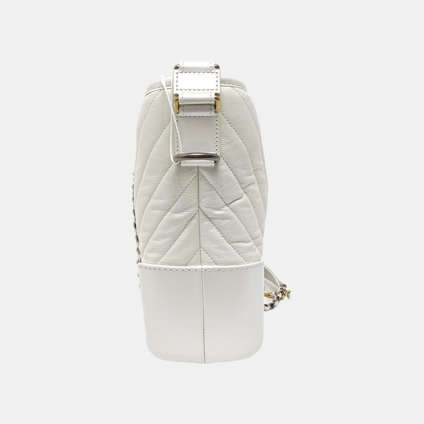 Authenticated pre-owned GABRIELLE Medium Chevron, Quilted Calfskin White - Shoulder Bag at Looply