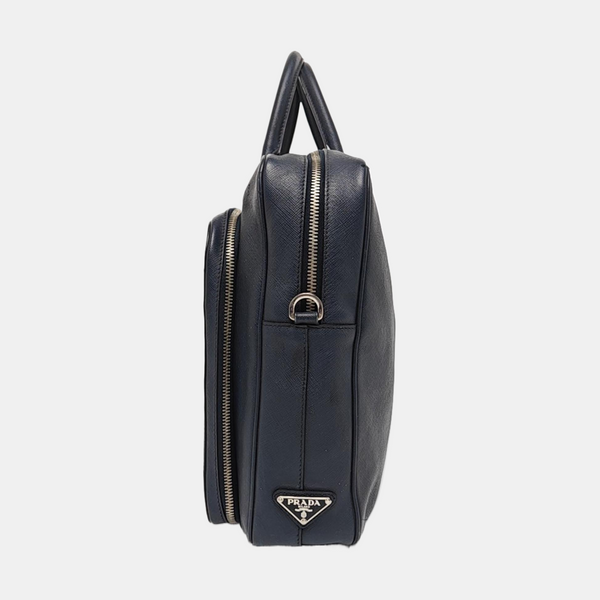 Saffiano Calfskin Top Handle Bag Blue