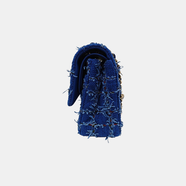 CLASSIC FLAP Medium Quilted Wool Blue