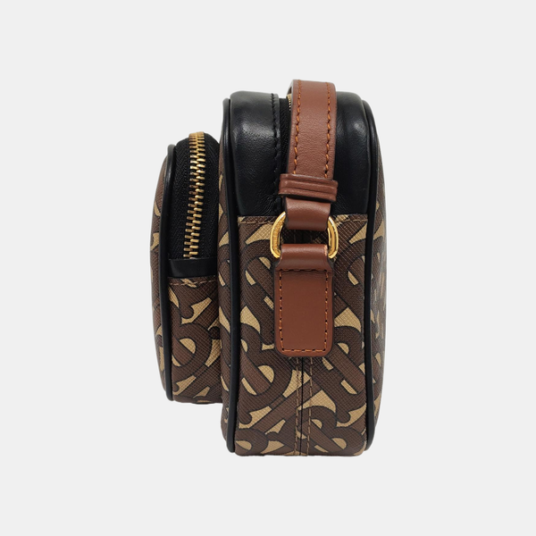 Coated Canvas Crossbody Bag Brown