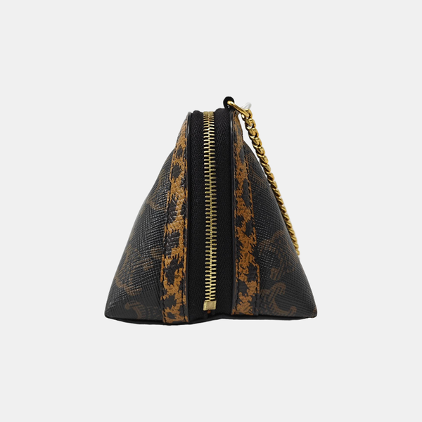 Coated Canvas Shoulder Bag Brown