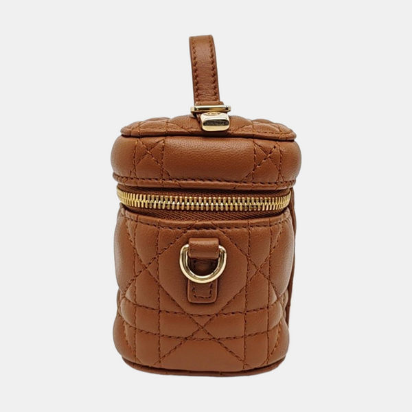 Lady Dior Super Mini Cannage Lambskin Brown