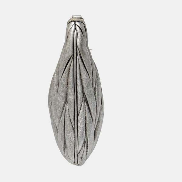 Quilted Lambskin Shoulder Bag Silver