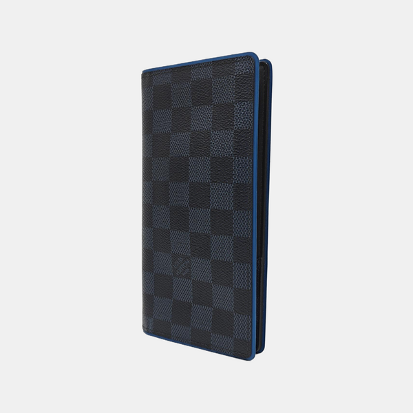 BRAZZA Damier Coated Canvas Blue Wallet