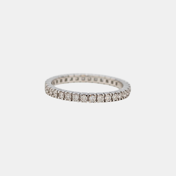 Eternity Bands 18k White Gold Silver Ring EU 47