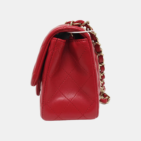 CLASSIC FLAP Mini Quilted Lambskin Red