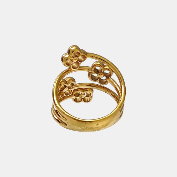 FLOWER FULL Brass Gold Ring EU 56