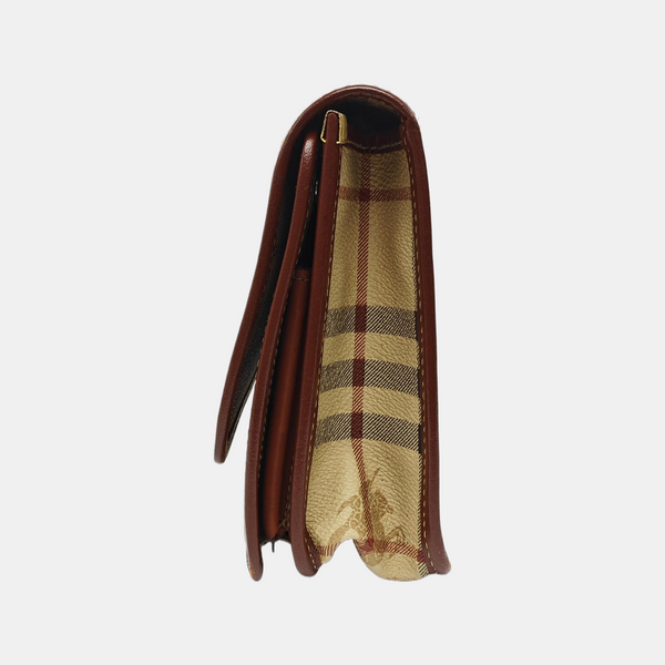 Coated Canvas Shoulder Bag Brown