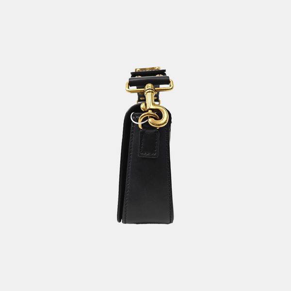 Calfskin Top Handle Bag Black