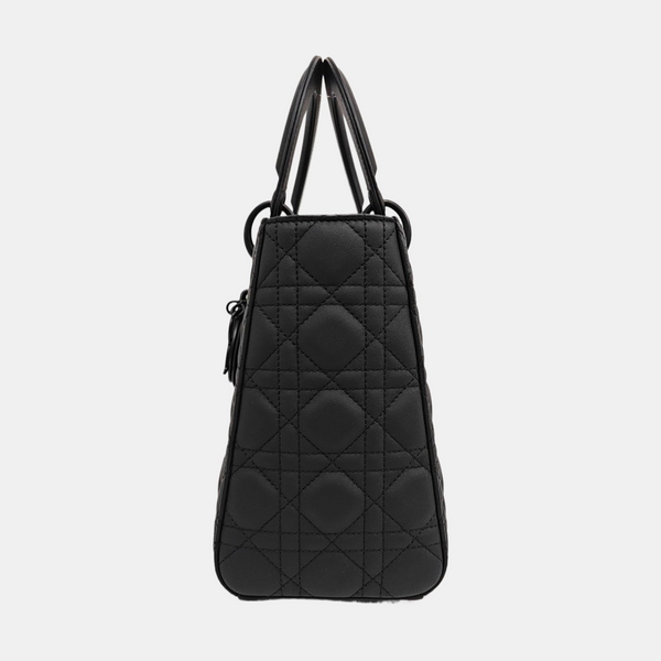 Lady Dior Medium Cannage Calfskin Black