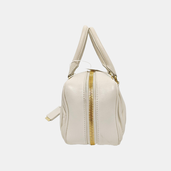 Authenticated pre-owned Arcadie Matelassé Large Quilted Lambskin White - Shoulder Bag at Looply