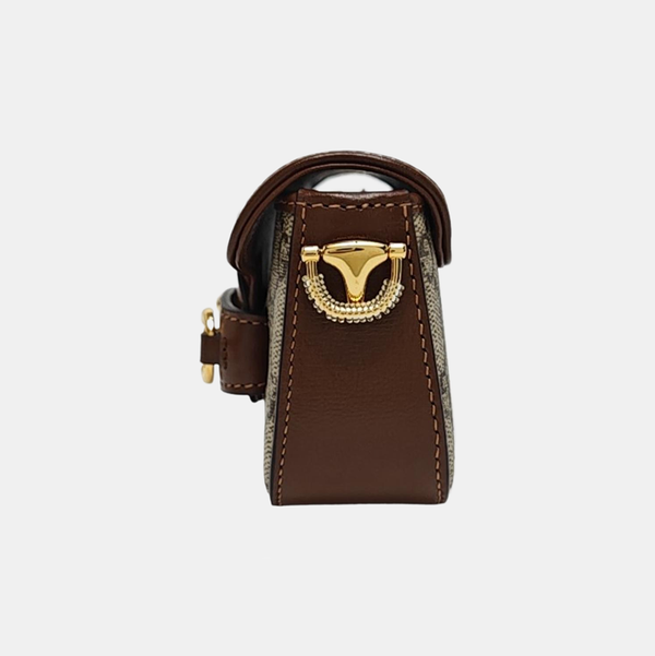 Authenticated pre-owned Horsebit 1955 Monogram Coated Canvas Beige - Shoulder Bag at Looply