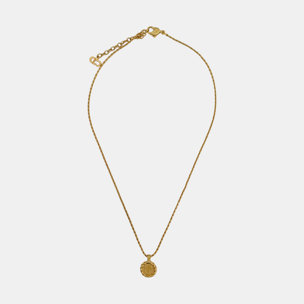 Twist Round Metal Gold Necklace