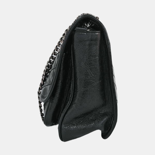 NIKI Medium Chevron Calfskin Black