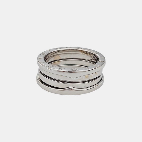 B.ZERO1 18k White Gold Silver Ring EU 58