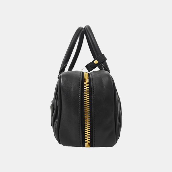 Arcadie Matelassé Large Quilted Lambskin Black