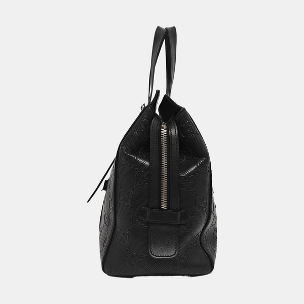 Monogram Calfskin Tote Bag Black