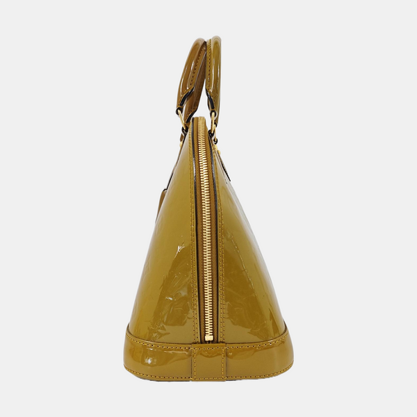 Authenticated pre-owned ALMA PM Patent Leather Yellow - Top Handle Bag at Looply