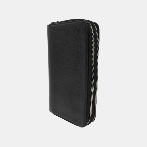 Saffiano Calfskin Clutch Black