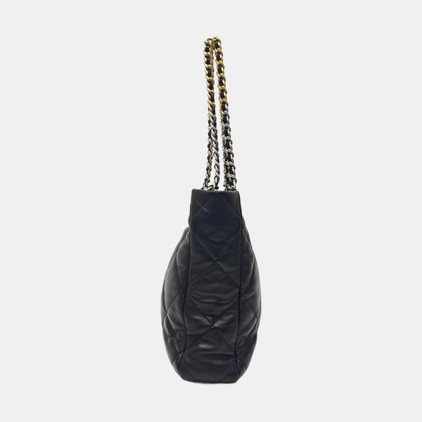 CHANEL 19 Large Quilted Lambskin Black