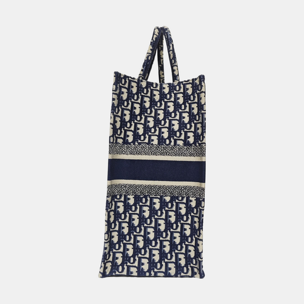 Book Tote Large Oblique Canvas Blue