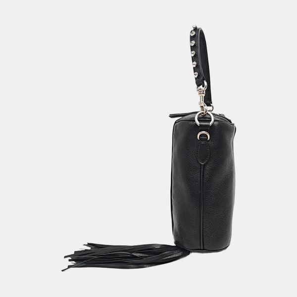 Calfskin Top Handle Bag Black