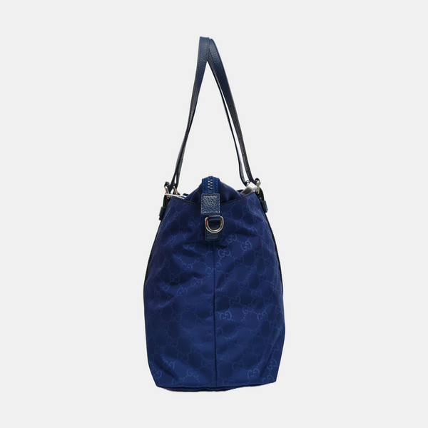 Monogram Nylon Tote Bag Blue